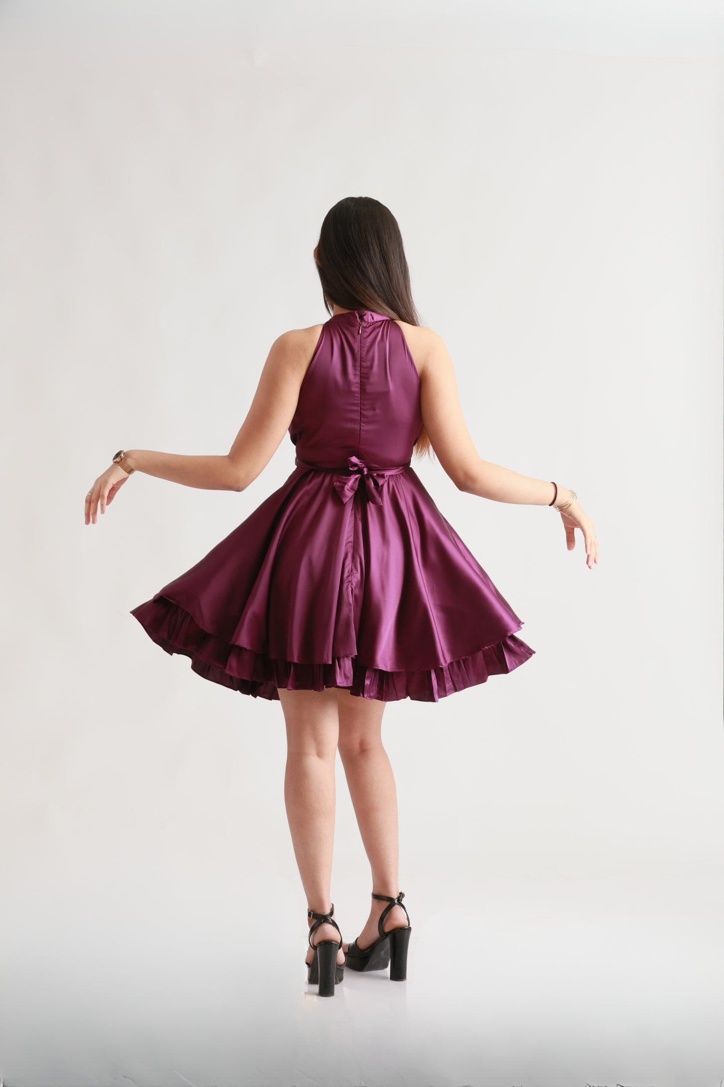 Purple Satin Dress