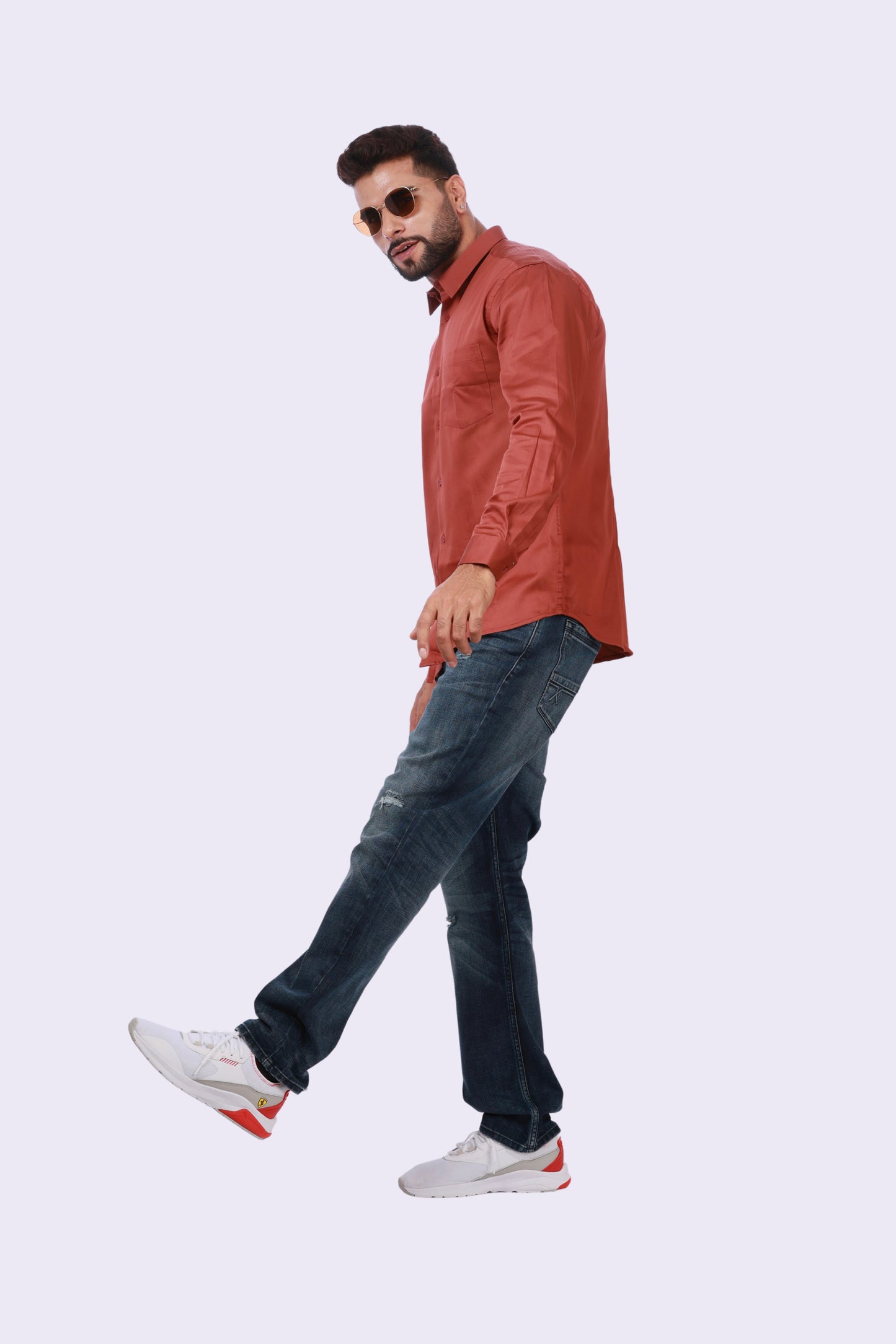 Long Sleeve Shirt Brick Brown Shirt