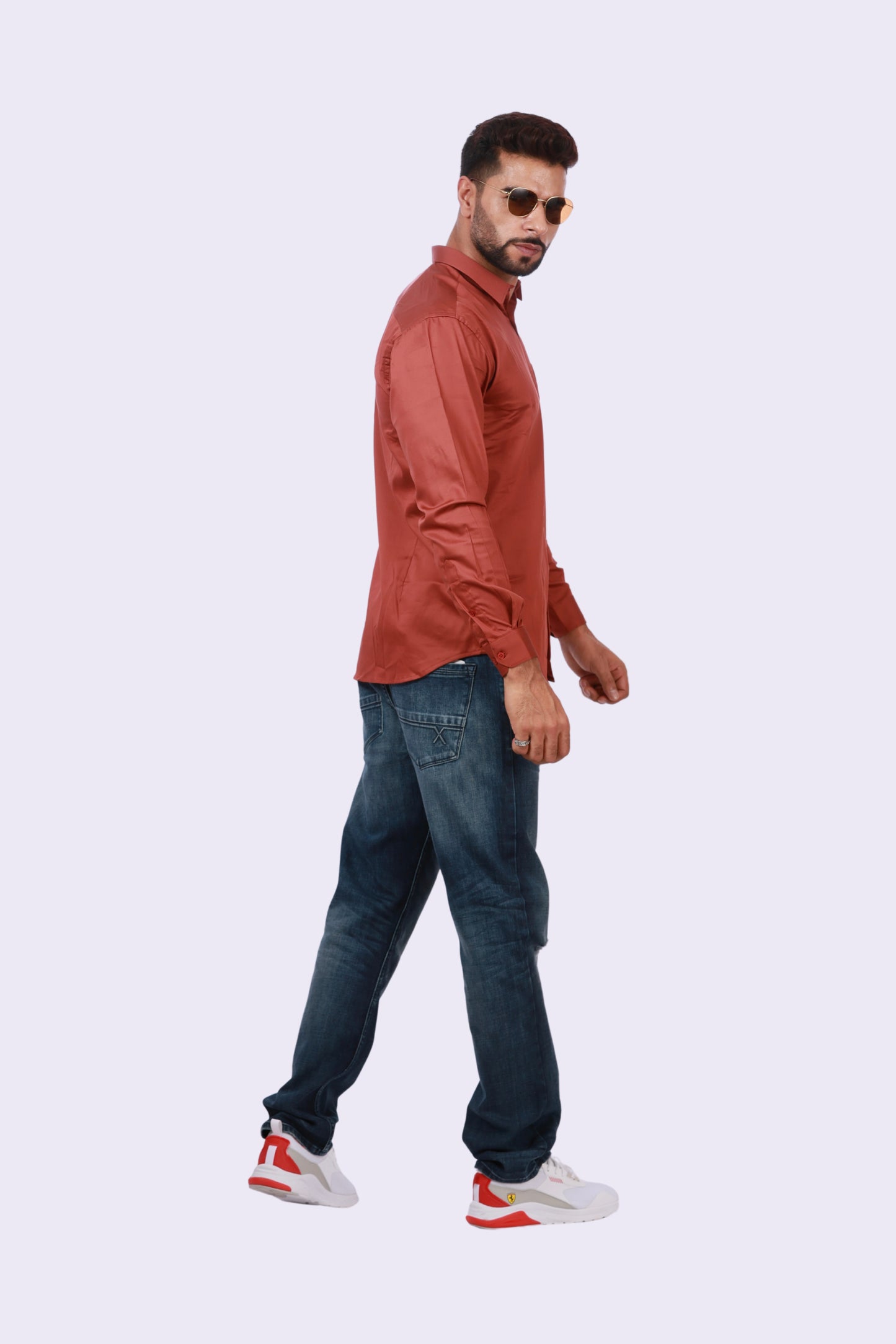 Long Sleeve Shirt Brick Brown Shirt