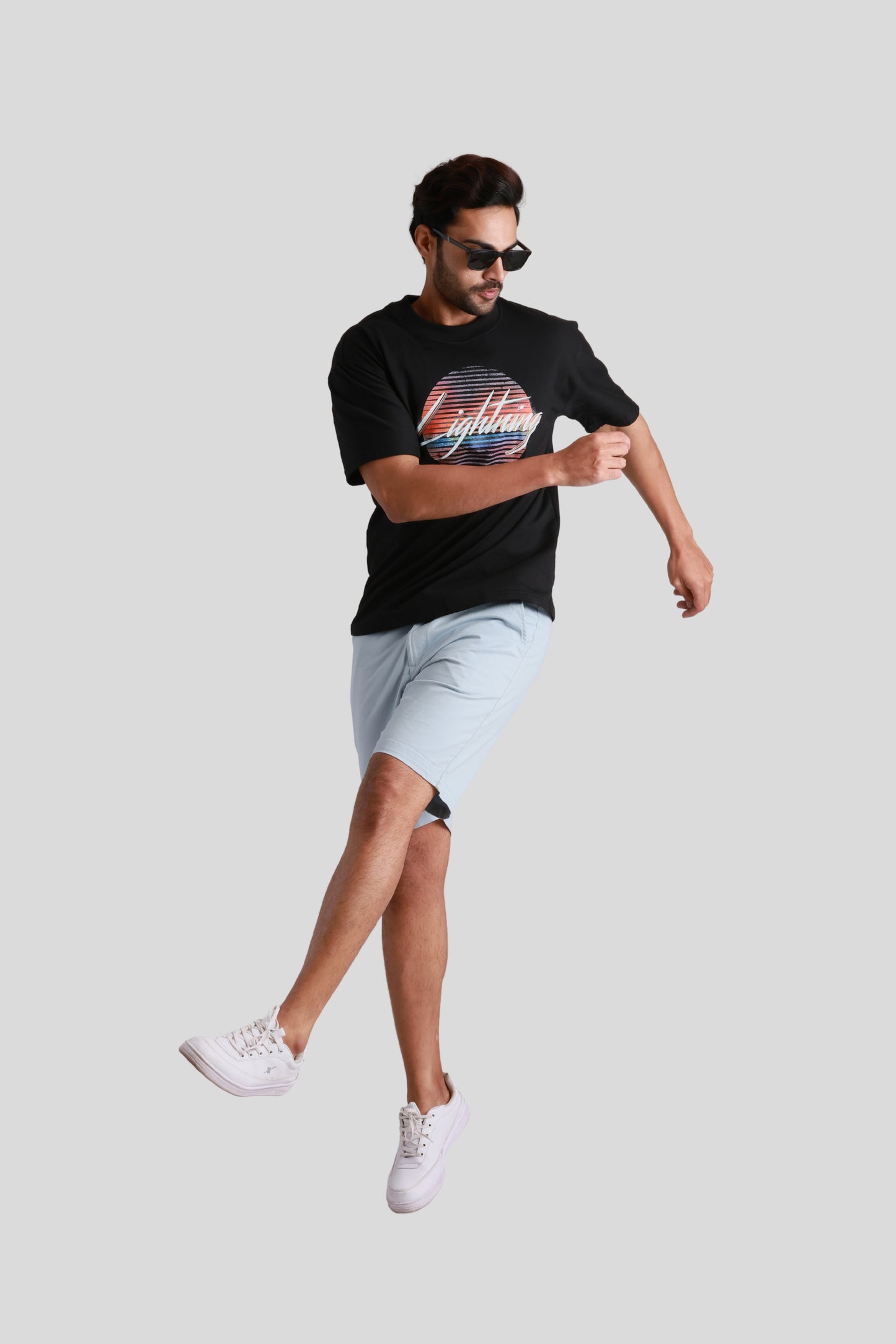 Printed Oversized Black T-shirt