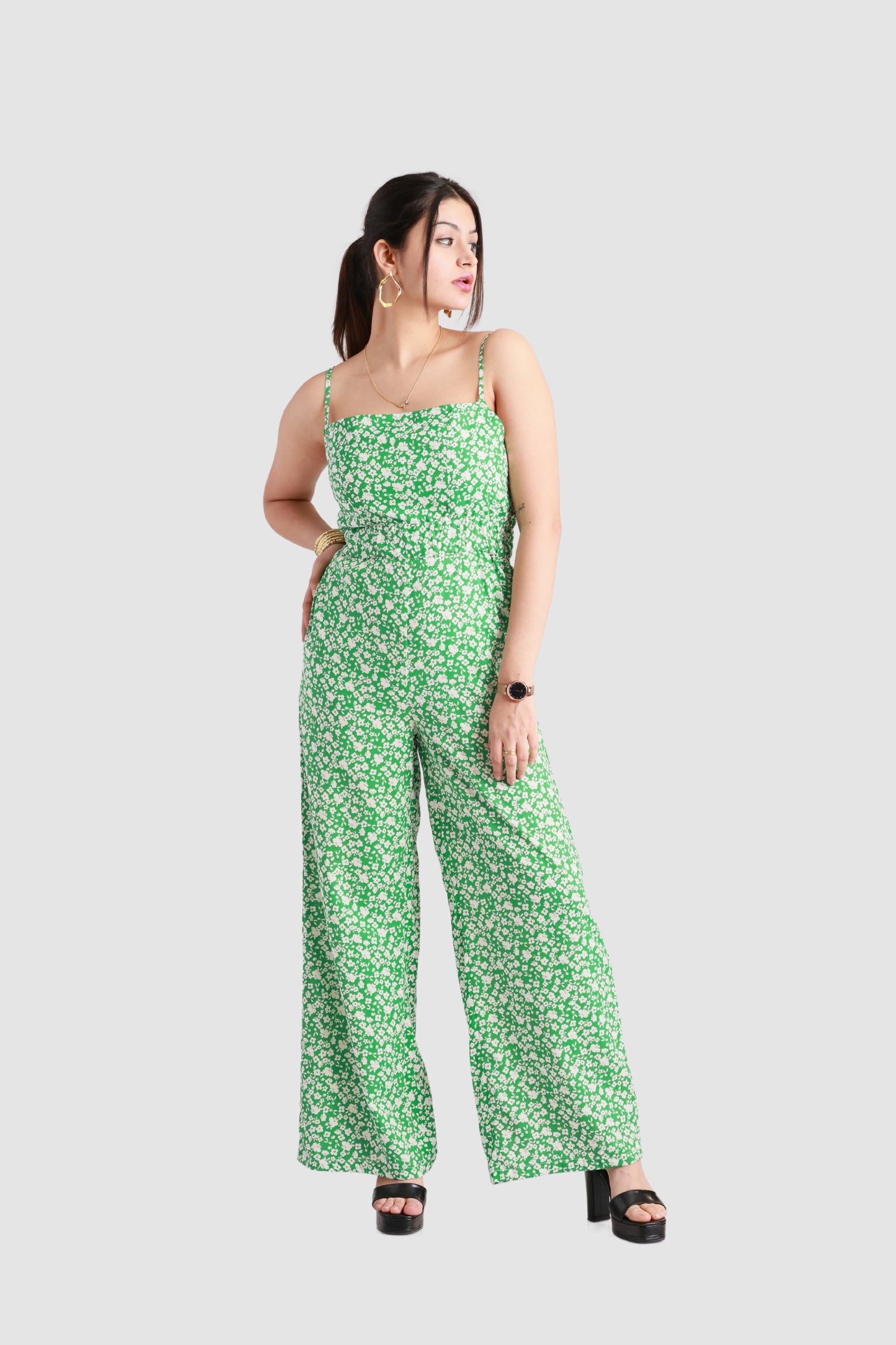 Green Floral Jumpsuit