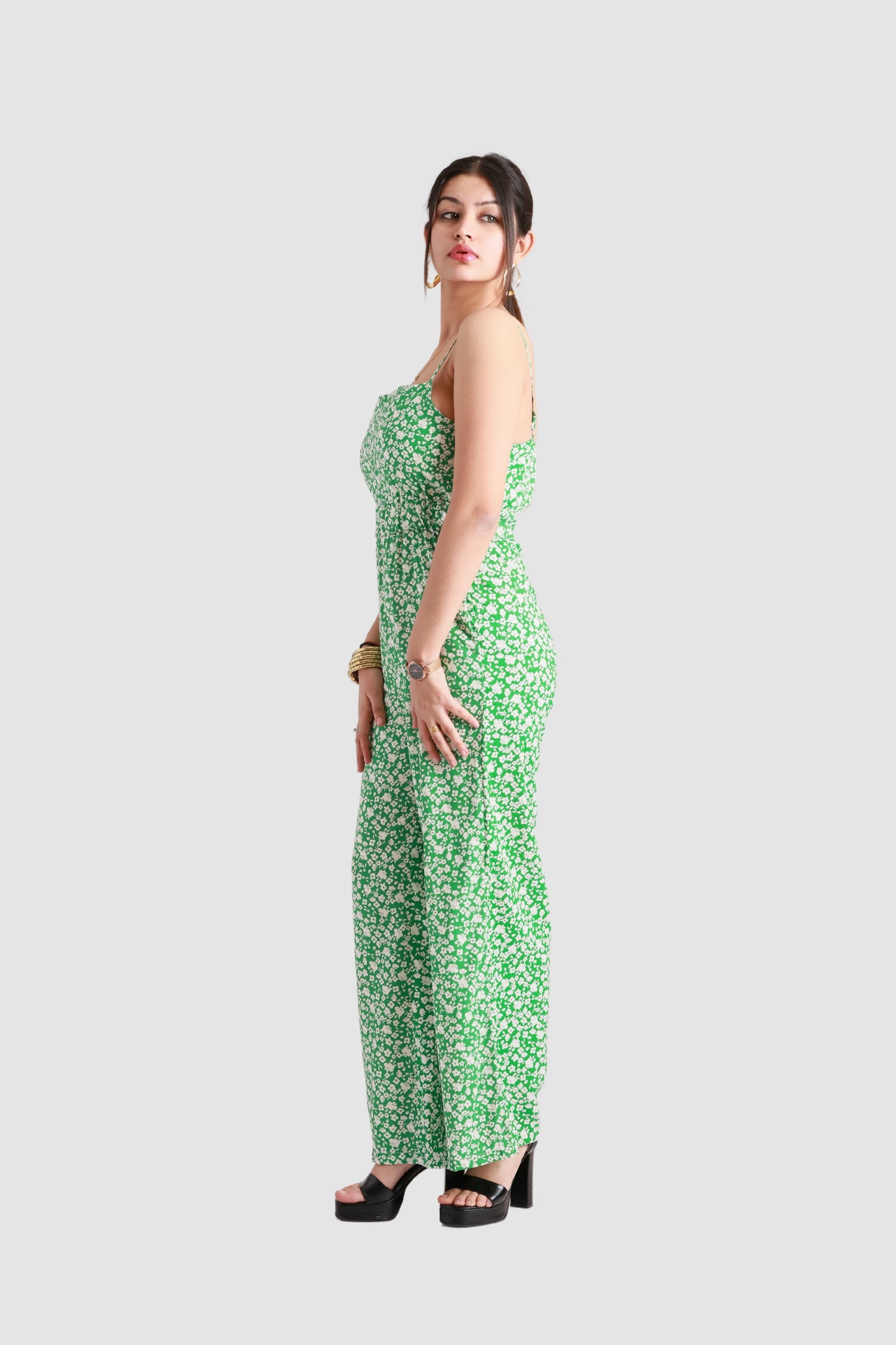 Green Floral Jumpsuit