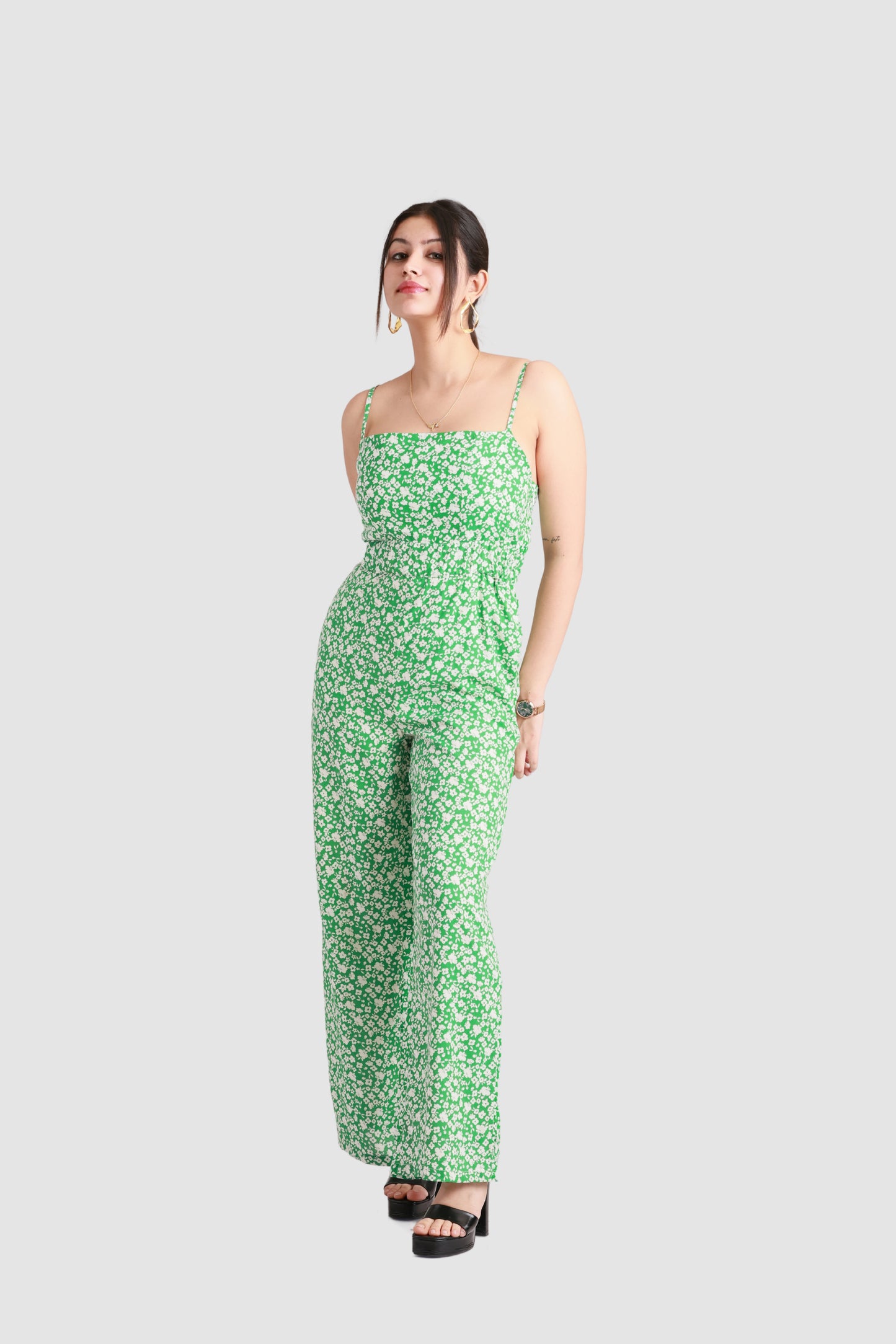 Green Floral Jumpsuit