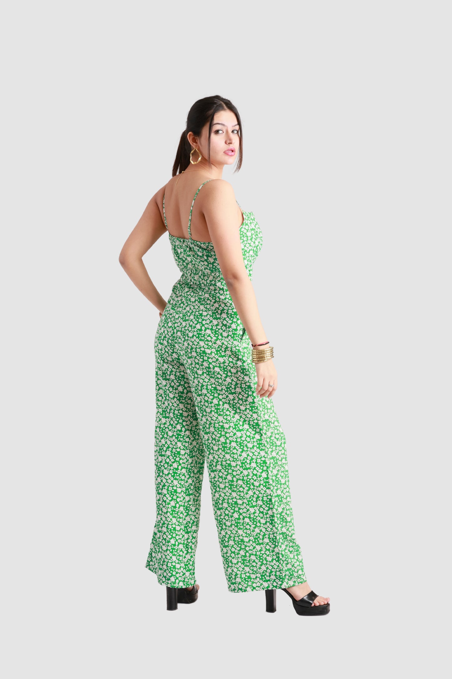 Green Floral Jumpsuit