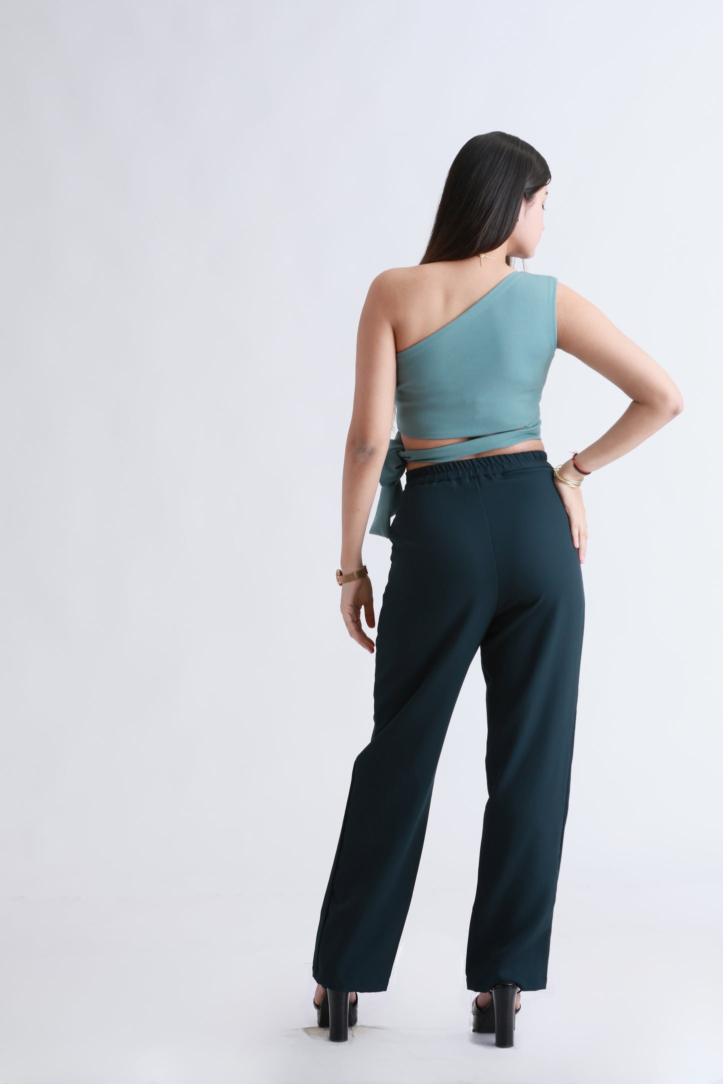 Drop shoulder Green Top