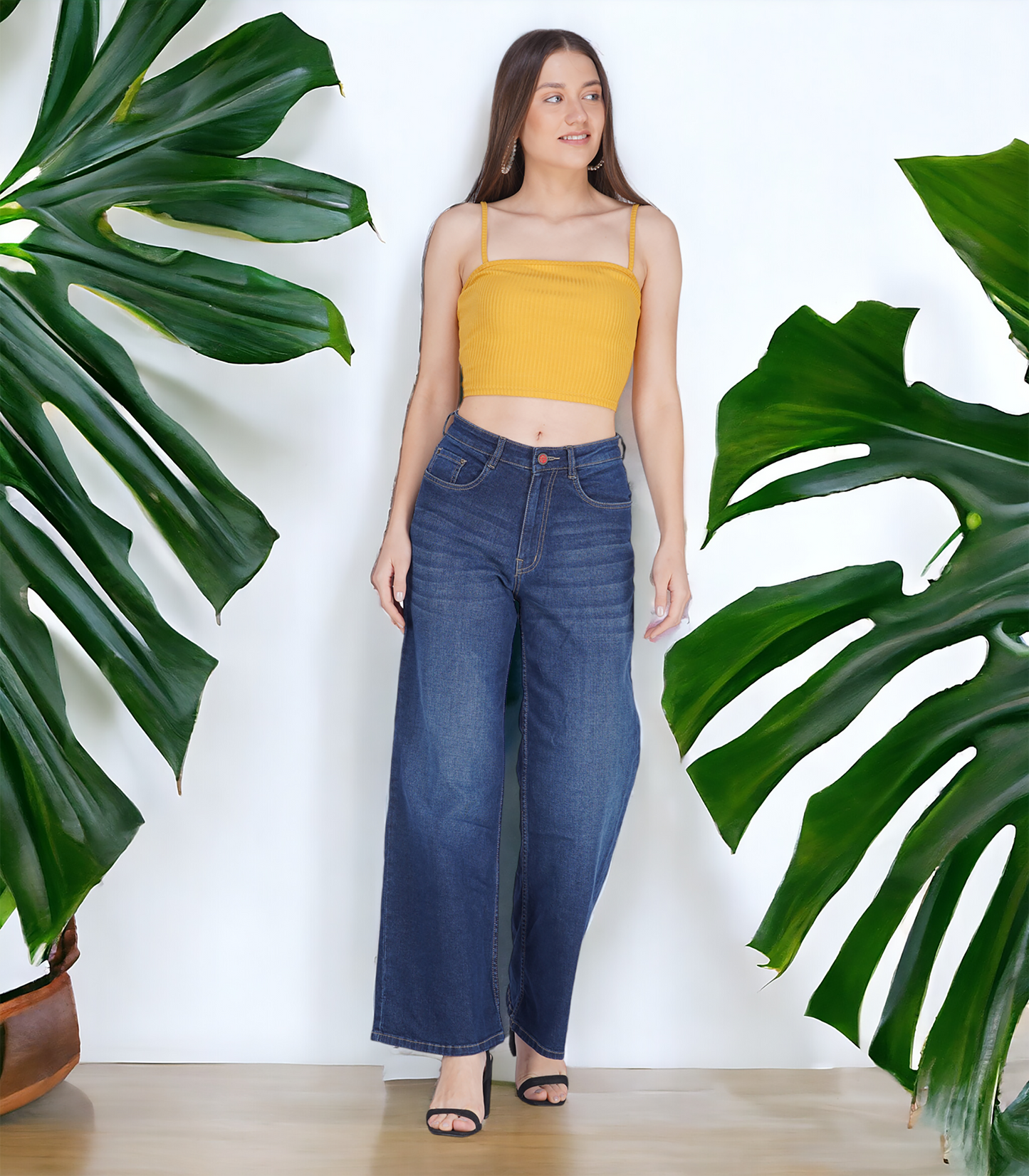 Deep Blue wide leg denim