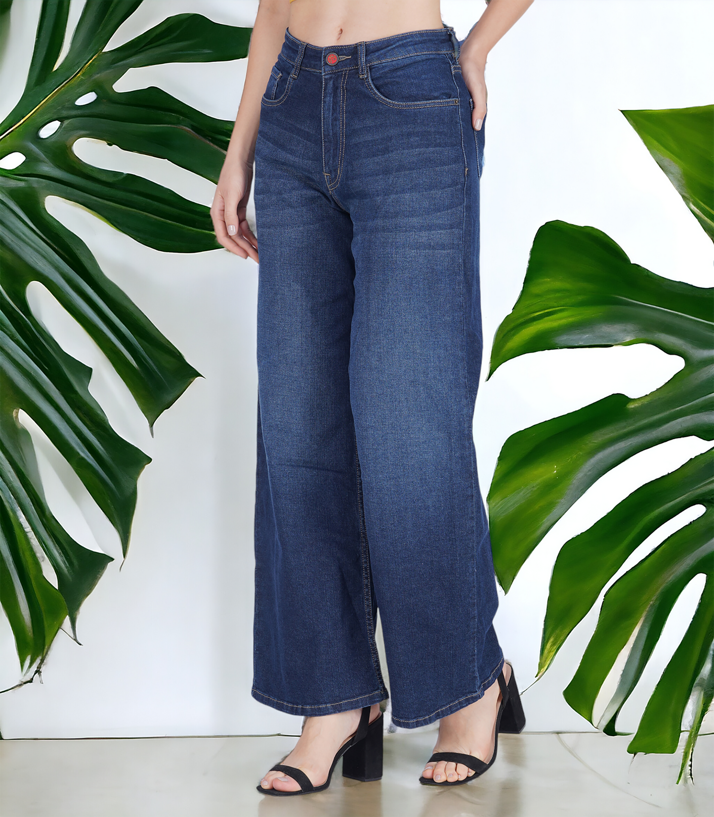 Deep Blue wide leg denim