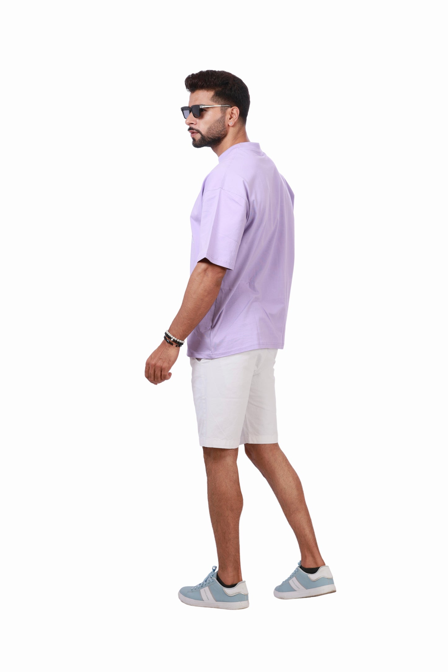 Printed Oversized Lavender Tshirt