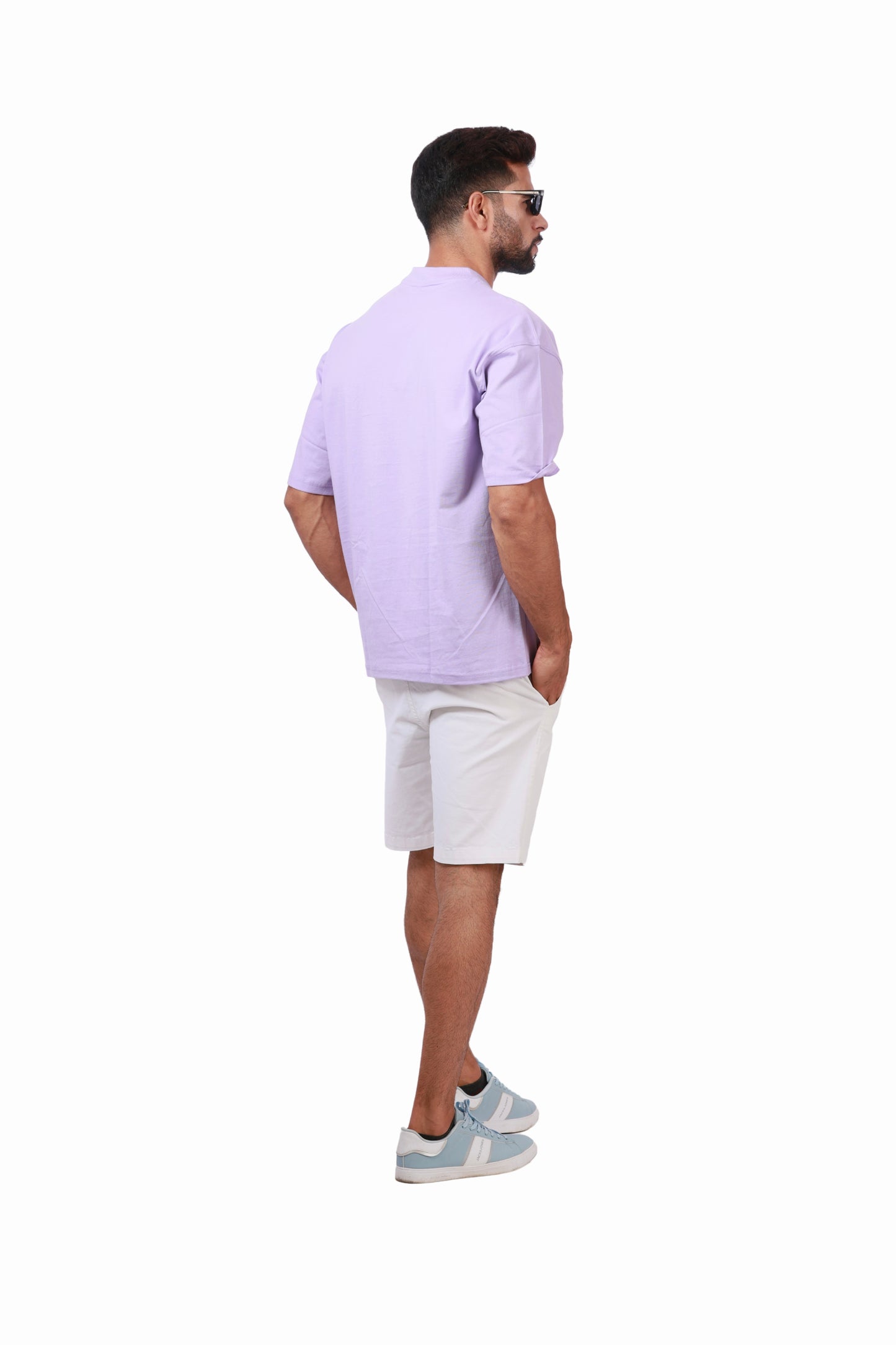 Printed Oversized Lavender Tshirt
