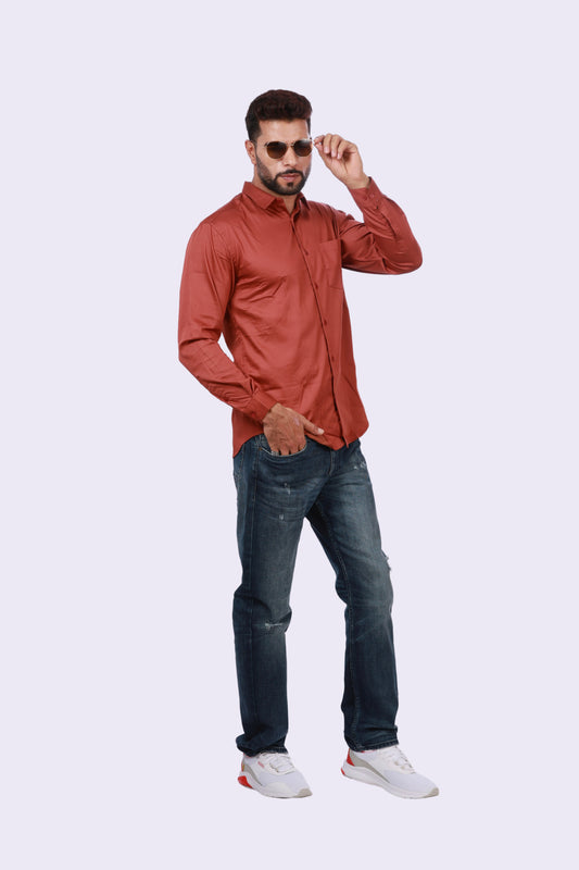 Long Sleeve Shirt Brick Brown Shirt