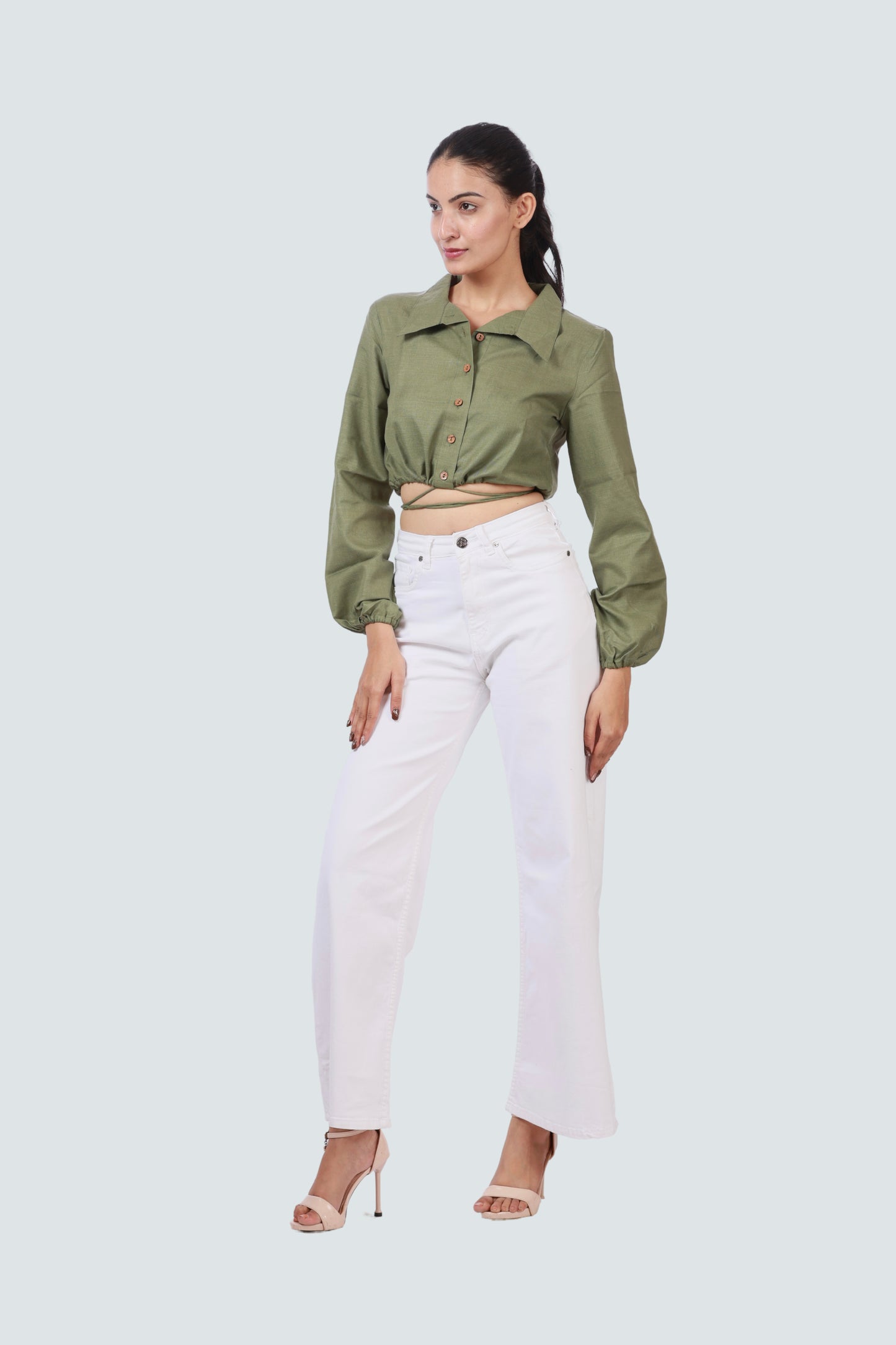 GREEN CROP SHIRT