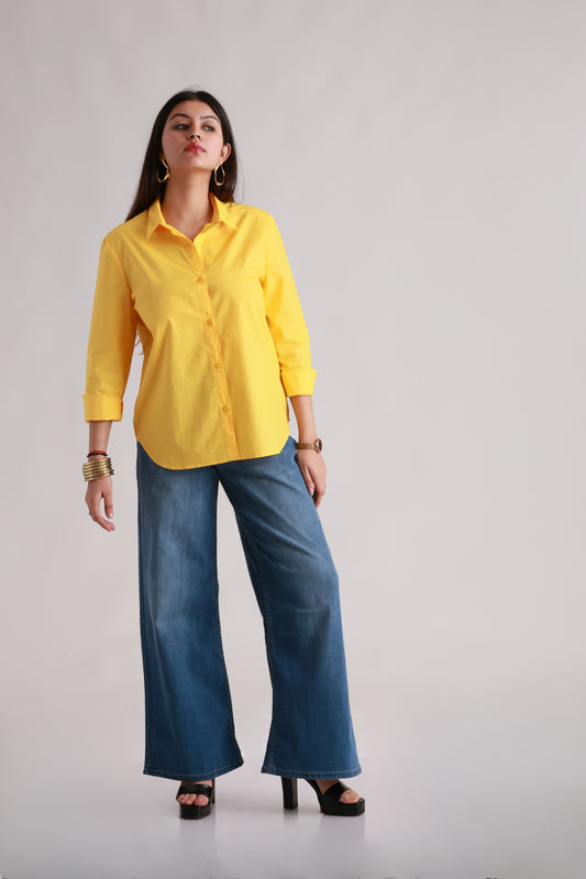 YELLOW POPLIN SHIRT