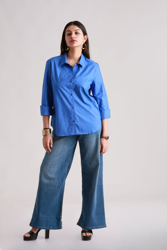 Blue Shirt Poplin