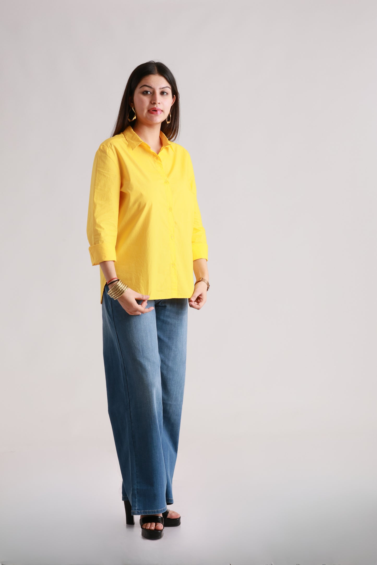 YELLOW POPLIN SHIRT