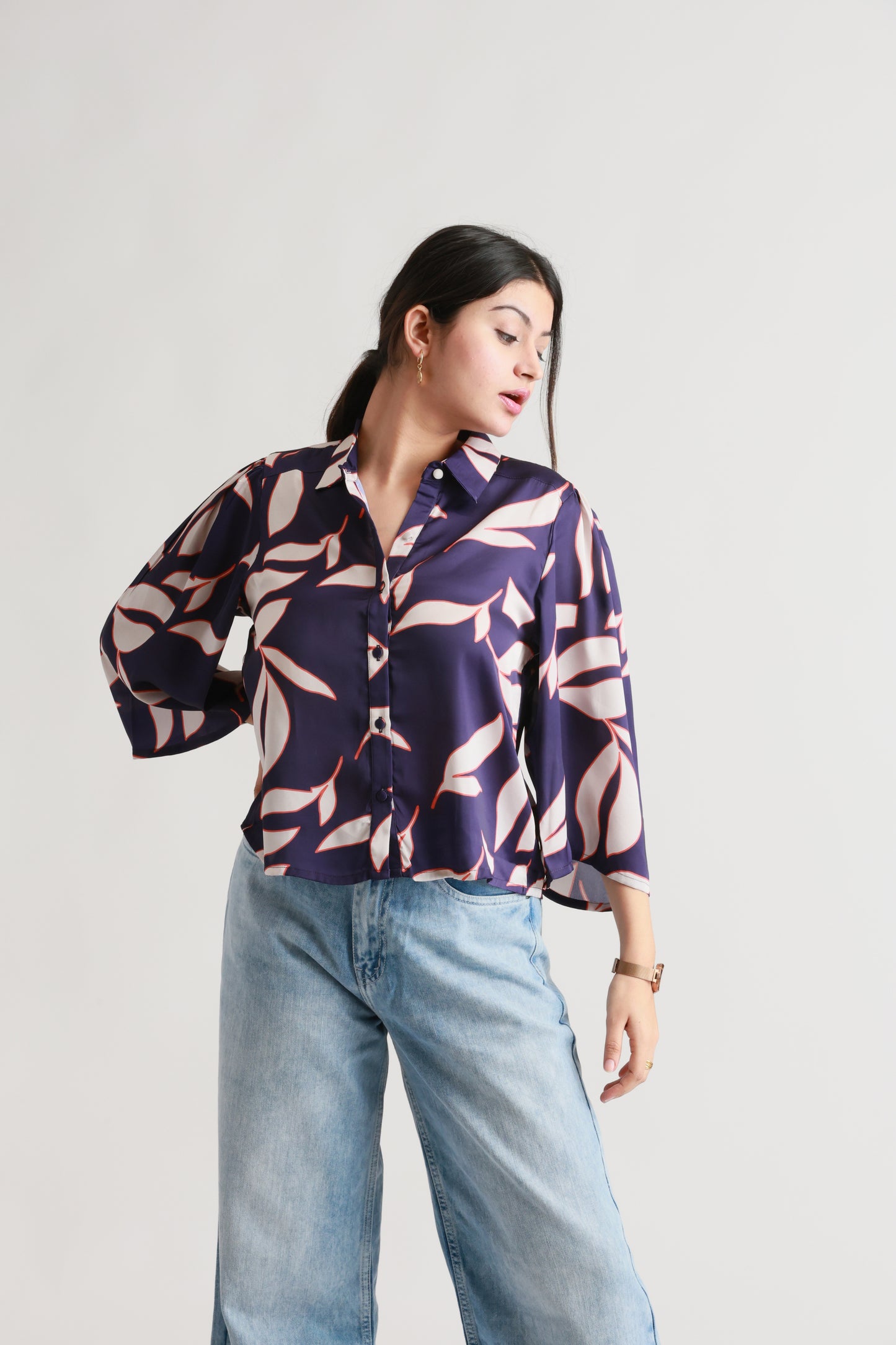 Violet Satin Shirt
