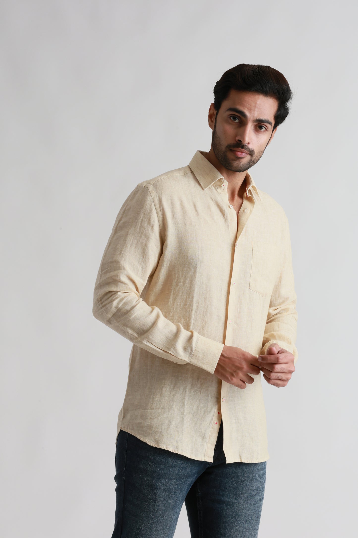 Beige linen shirt