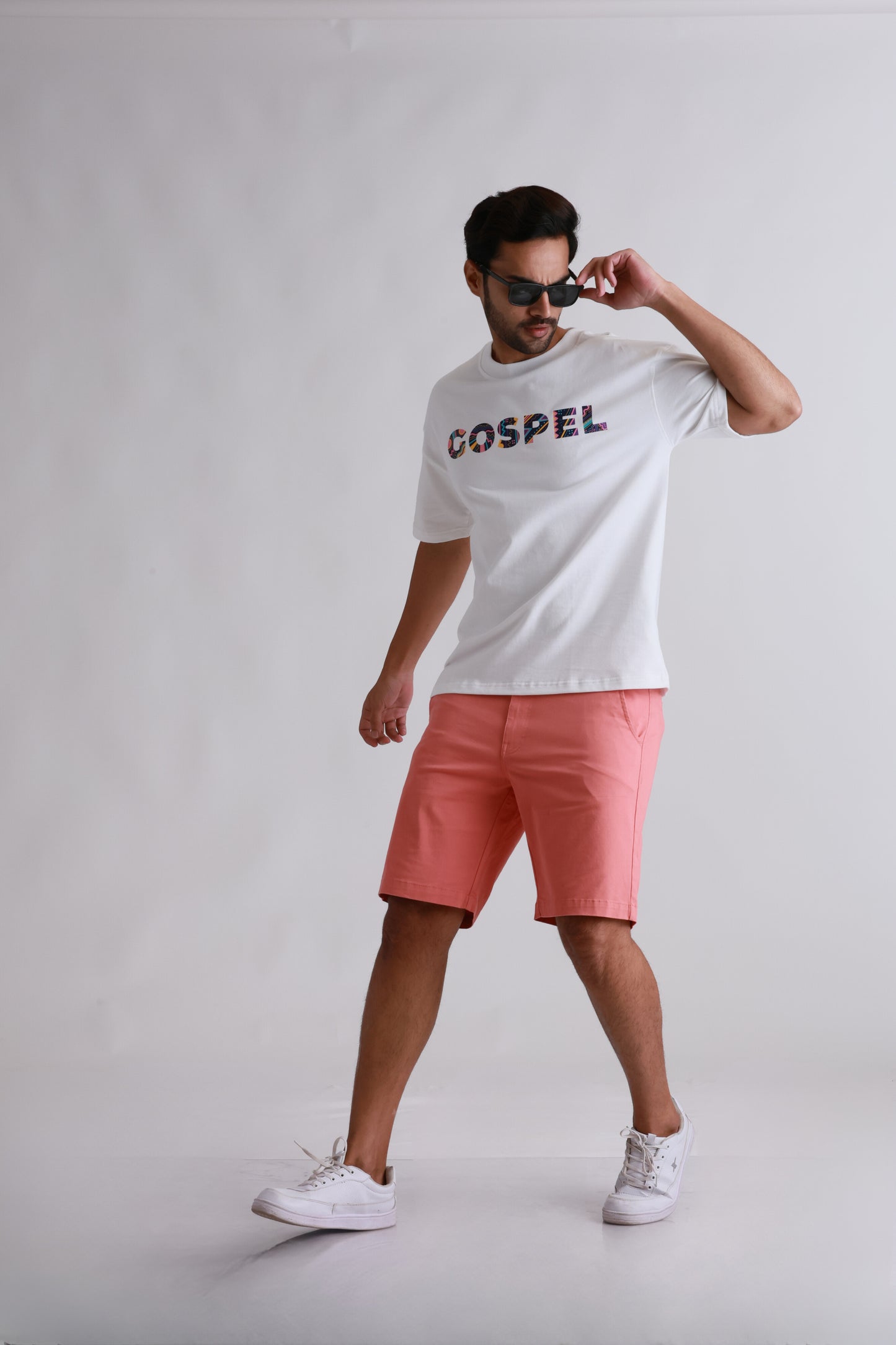 White Printed Oversized  Tshirt