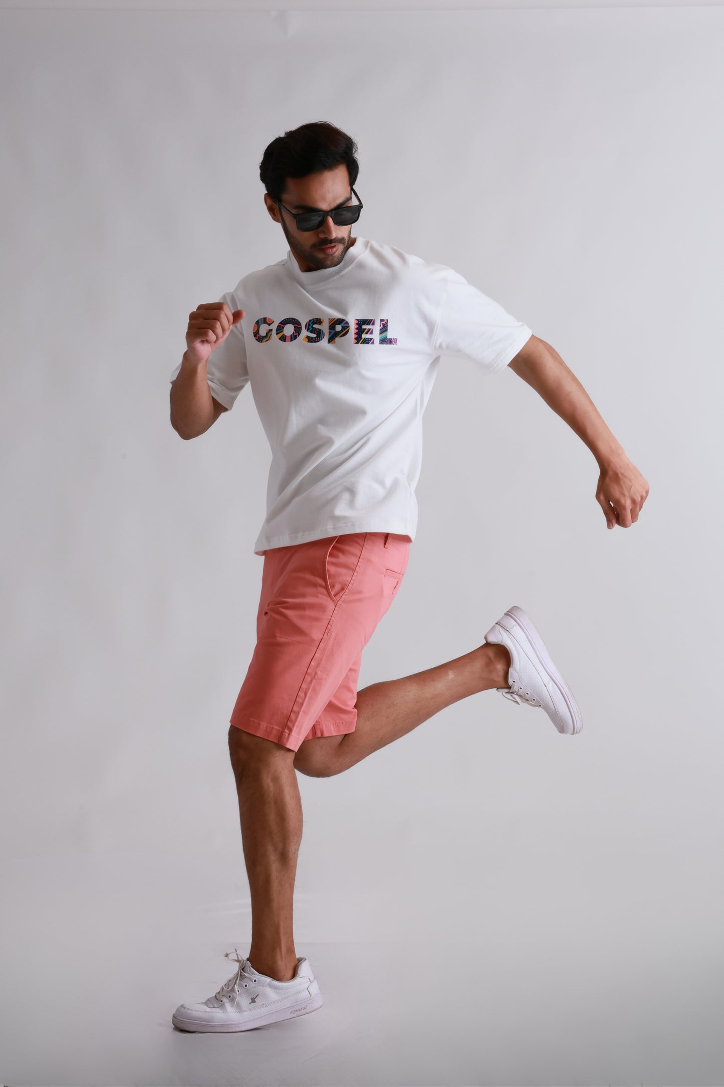 White Printed Oversized  Tshirt