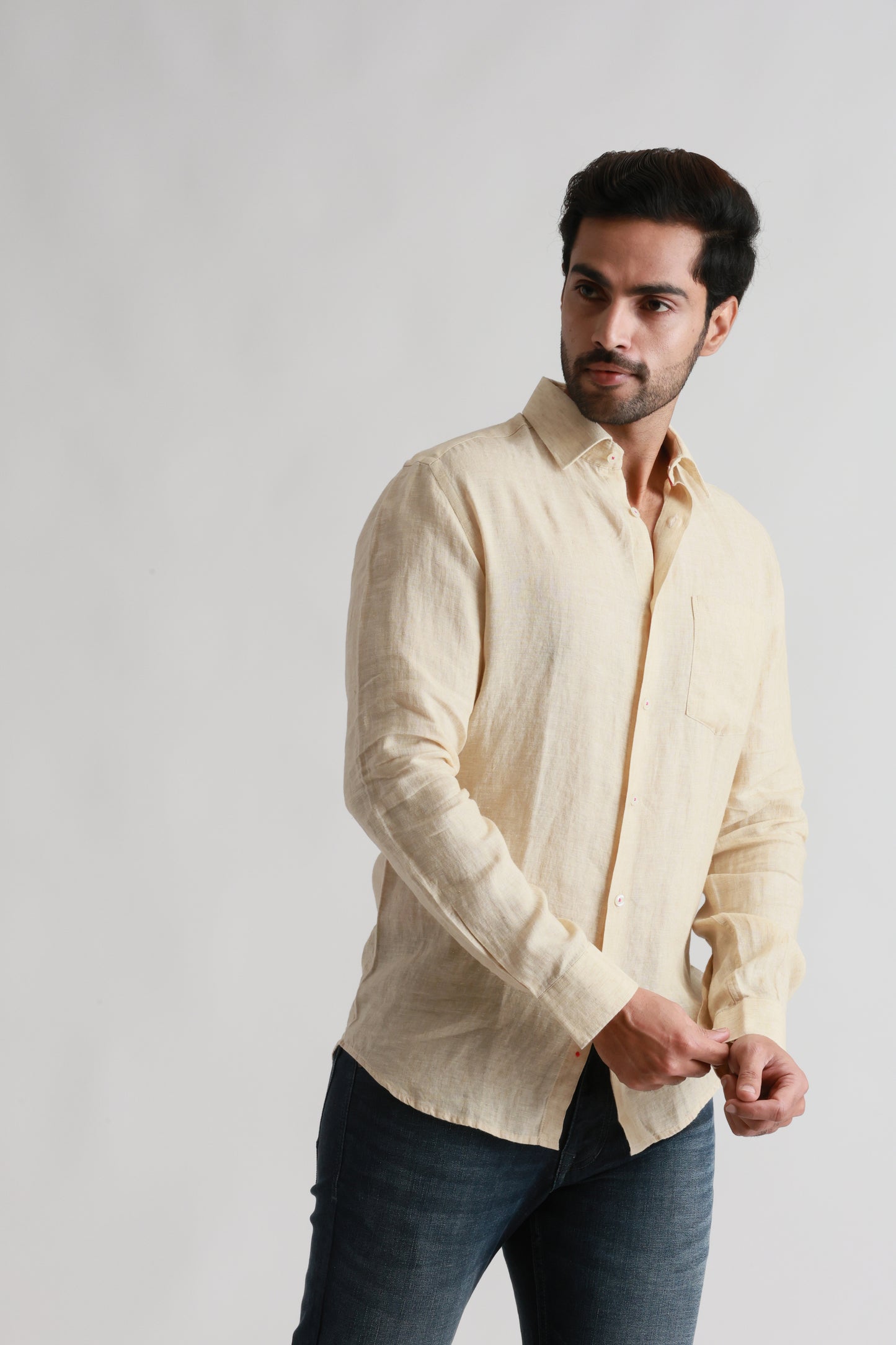 Beige linen shirt