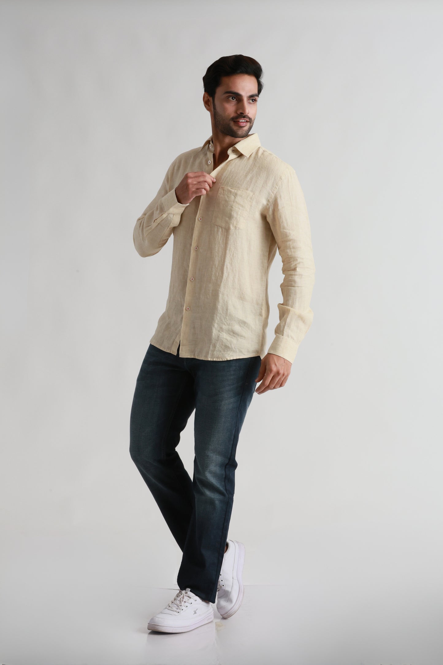 Beige linen shirt