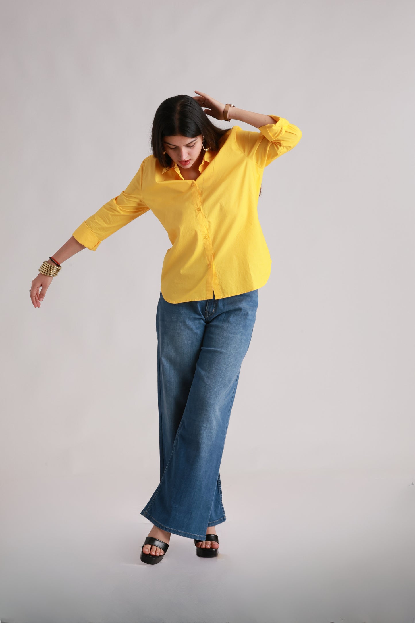 YELLOW POPLIN SHIRT