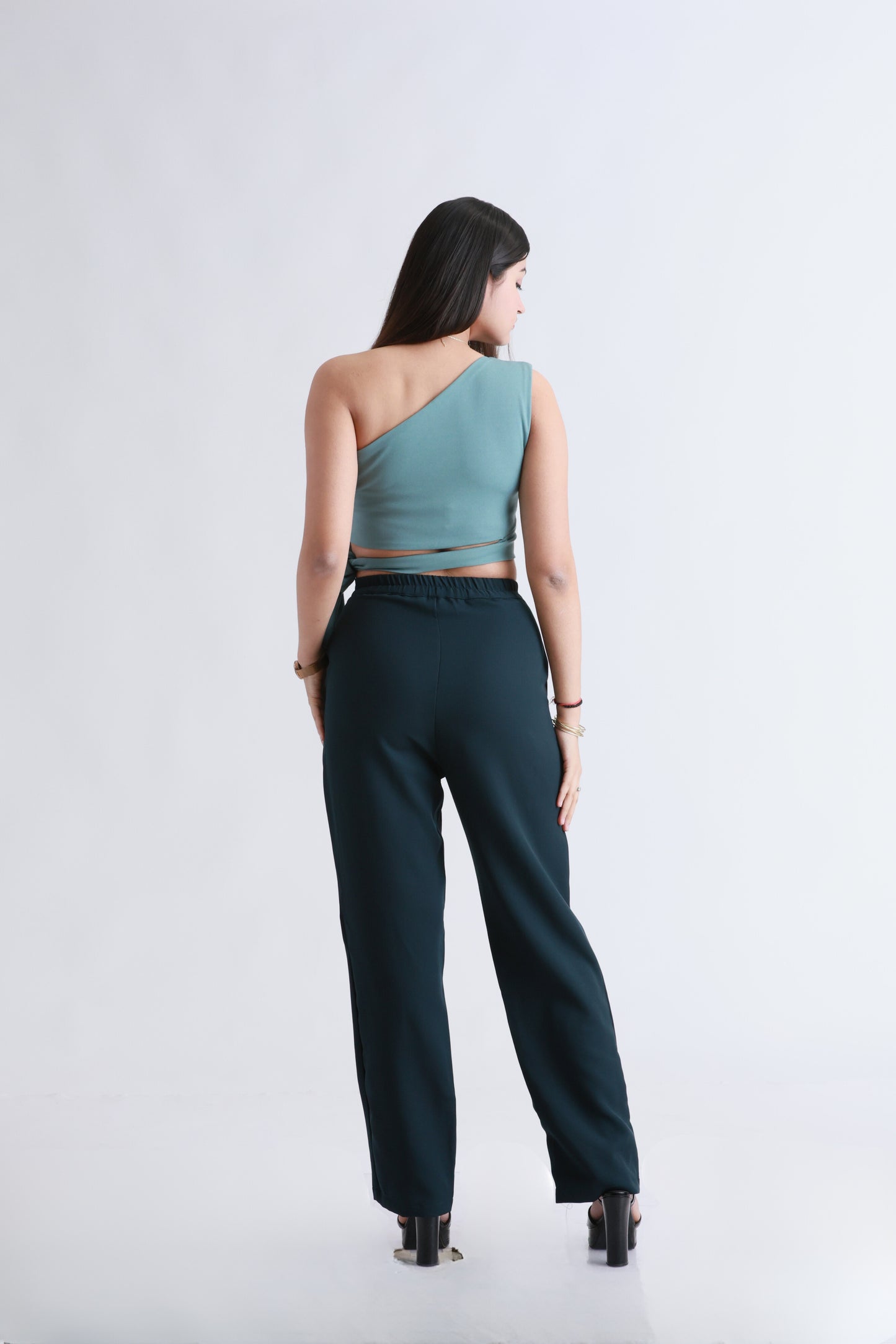 Drop shoulder Green Top